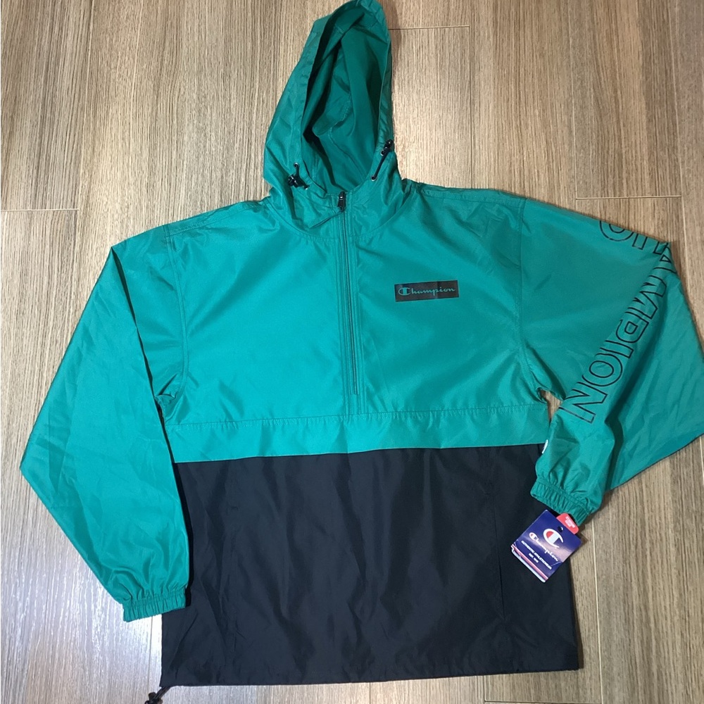 Champion Teal & Black Windbreaker Jacket |‎ Size S NWT | Men’s/Unisex Lightweigh